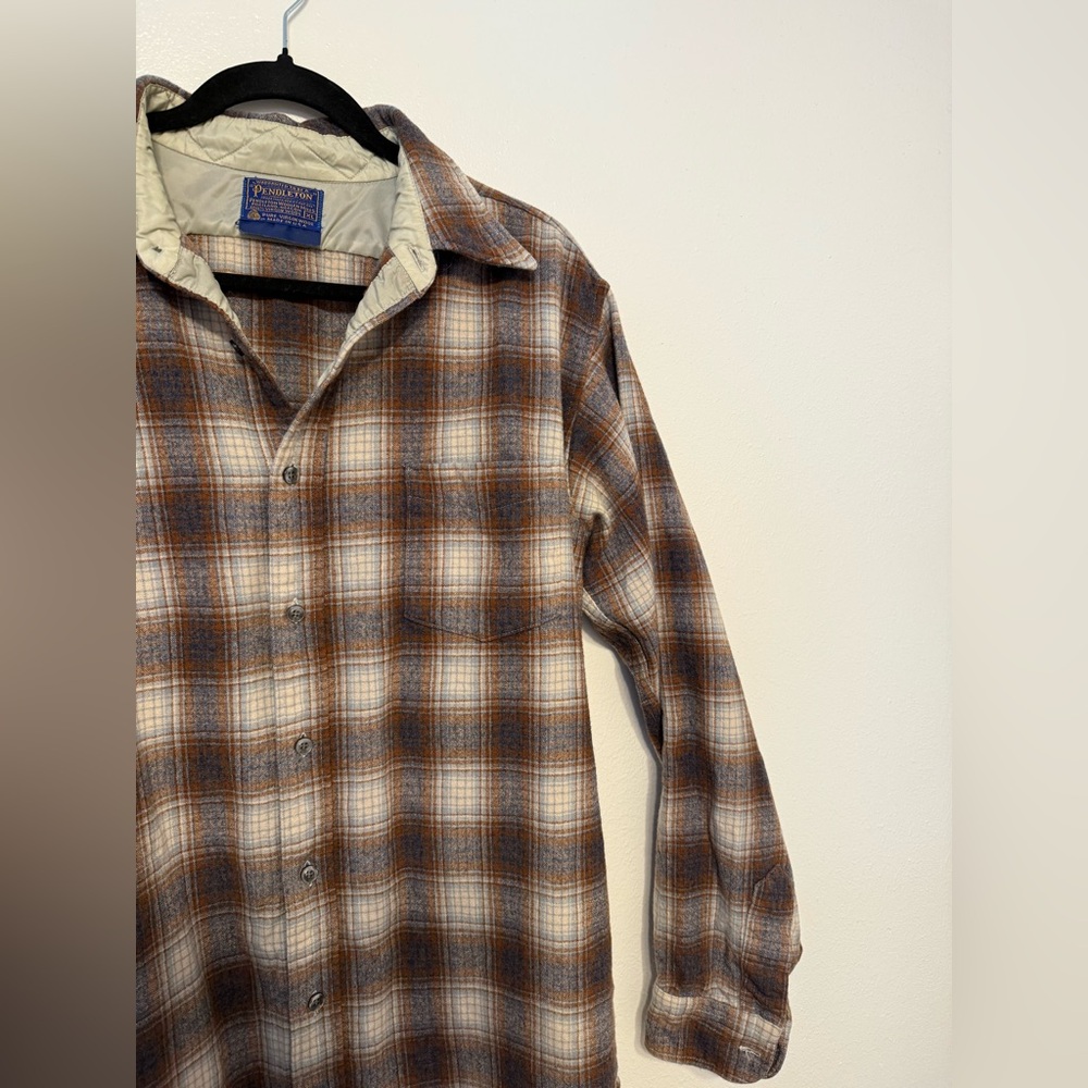 Pendleton Brown Plaid Wool Shirt - image 5